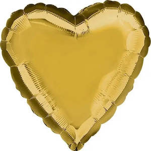 Plain Heart Foil Balloons: Metallic Gold Heart Foil Balloon