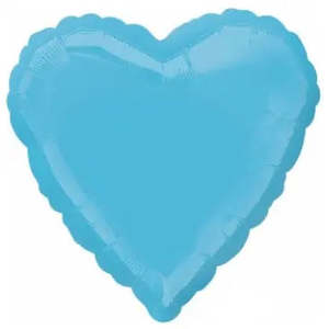 Plain Heart Foil Balloons: Caribbean Blue Heart Foil Balloon