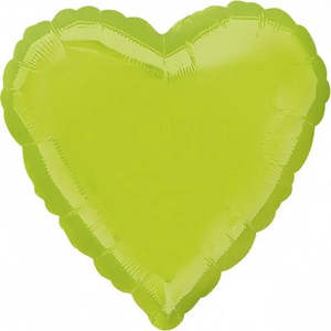 Plain Heart Foil Balloons: Kiwi Green Heart Foil Balloon