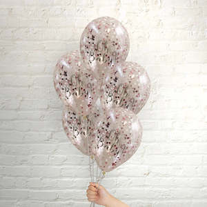 Pop Balloons Pink Oh Baby Confetti Balloons - 5 Pkt