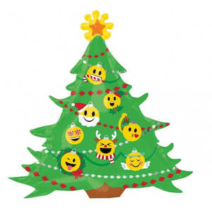 Themed Foil Balloons: Emoticon Christmas Tree SuperShape Foil Balloon