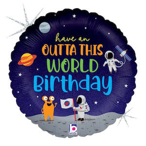 Outta This World Holographic Foil Balloon