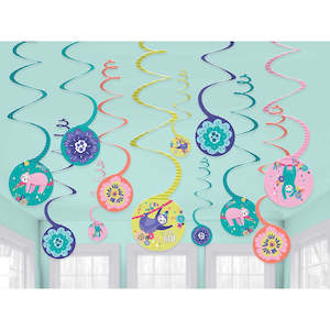 Sloth Hanging Swirl Decorations