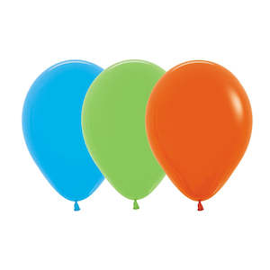 Sloth Party: Blue, Lime Green & Orange Balloons - 12 Pkt
