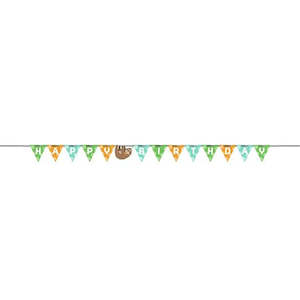 Sloth Party Happy Birthday Banner
