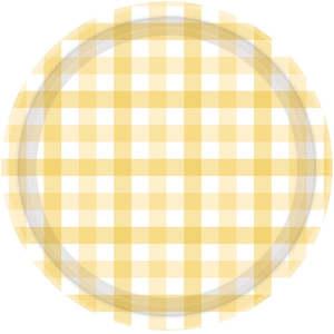 Pastel Yellow Gingham Plates - Lunch 8 Pkt