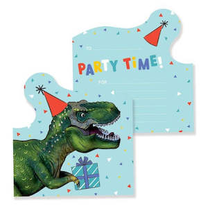 Themed Invitations: T-Rex Dinosaur Party Invitations - 8 Pkt