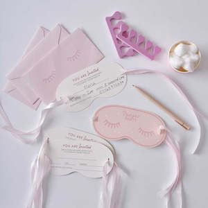 Ginger Ray Eye Mask Shaped Pamper Party Invitations - 5 Pkt