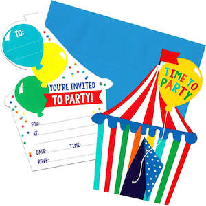 Circus Invitations - 8 Pkt - Die cut