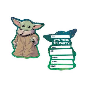 Star Wars Mandalorian Baby Yoda Grogu Invitations - 8 Pkt