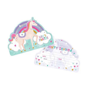 Unicorn Invitations - 8 Pkt