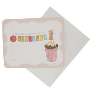 Special Occasion Invitations: HiPP Girl's 1st Birthday Invitation Kit - 20 Pkt - CLEARANCE