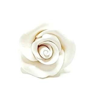 Baby Shower Baking Cake Decorating: Edible White Rose - 30mm
