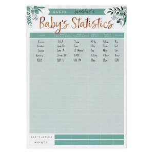 Guess Baby's Statistics Baby Shower Game