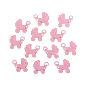 Other Baby Shower Gender Reveal Supplies: Pink Baby Shower Carriage Favours -12 Pkt
