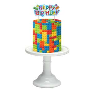 Lego Building Blocks Edible Icing Cake Wrap