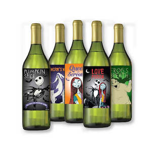 The Nightmare Before Christmas Party: The Nightmare Before Christmas Bottle Labels - 5 Pkt