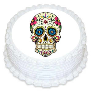 Day Of The Dead Party: Sugar Skull Edible Icing Cake Image