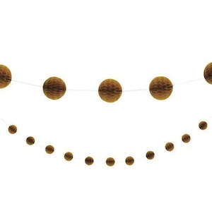 Diwali Party: Gold Honeycomb Ball Garland