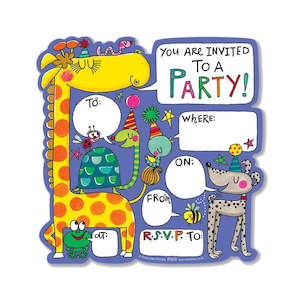 Themed Invitations: Rachel Ellen Animals Party Invitations - 8 Pkt