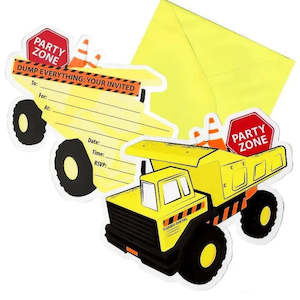 Party Zone Construction Invitations - 8 Pkt