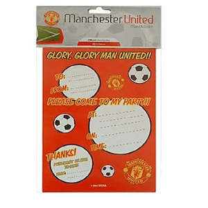 Themed Invitations: Manchester United Football Invitations - 20 Pkt - CLEARANCE