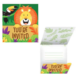 Themed Invitations: Jungle Safari Invitations - 8 Pkt