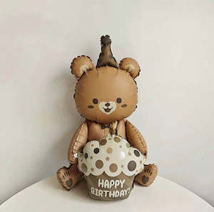 Airloonz: Teddy Bear Cupcake Air-Fill Foil Balloon