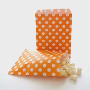 Orange Polka Dot Party Bag Party Bags - 12 Pkt