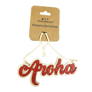 Kiwiana Te Reo Maori Party: Aroha Christmas Hanging Ornament