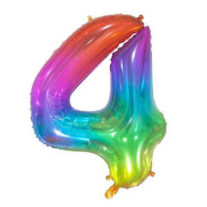 Giant Bright Rainbow Foil Number Balloons: Giant Rainbow Number Foil Balloon - 4
