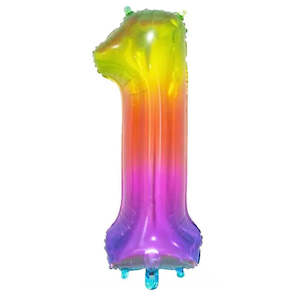 Giant Rainbow Number Foil Balloon - 1