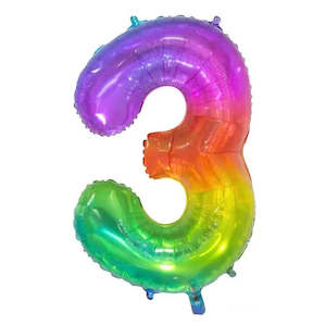 Giant Rainbow Number Foil Balloon - 3