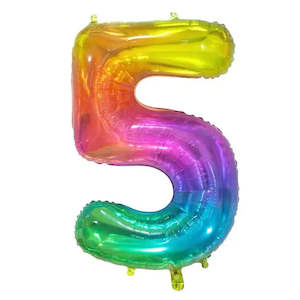 Giant Rainbow Number Foil Balloon - 5