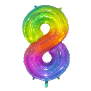 Giant Rainbow Number Foil Balloon - 8