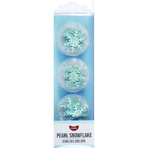 Christmas Cake Decorations Packaging: Edible Blue Snowflake Edible Icing Dec Ons - 6 Pkt