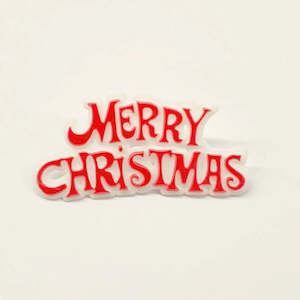 Merry Christmas Red & White Cake Decoration