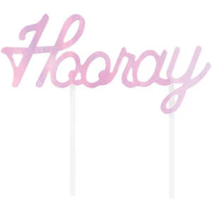 Gender Reveal Baby Shower Cake Topper: Iridescent Foil Cake Topper Hooray