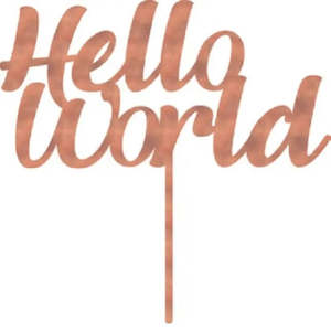 Gender Reveal Baby Shower Cake Topper: Hello World Cake Topper - CLEARANCE