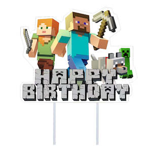 Minecraft Happy Birthday Cake Topper