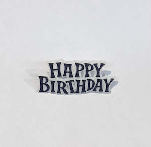 Happy Birthday Cake Topper - Black