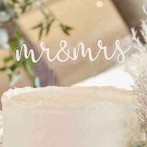 Wedding Engagement Cake Toppers: Ginger Ray Mr & Mrs Acrylic Wedding Cake Topper