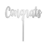Silver Acrylic Congrats Cake Topper