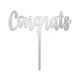 Silver Acrylic Congrats Cake Topper