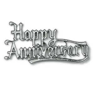 Anniversary Cake Toppers: Happy Anniversary Cake Topper Silver