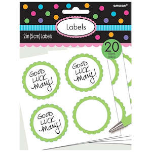 Summer Sale: Kiwi Green Scalloped Party Bag Labels - 20 Pkt