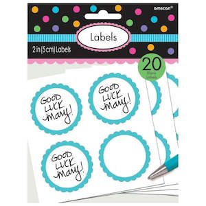 Summer Sale: Robins Egg Blue Scalloped Party Bag Labels - 20 Pkt