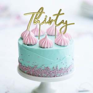 Gold Plated Thirty Cake Topper