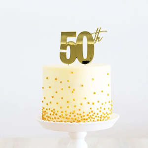 50th Gold Cake Topper