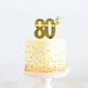 80th Gold Cake Topper